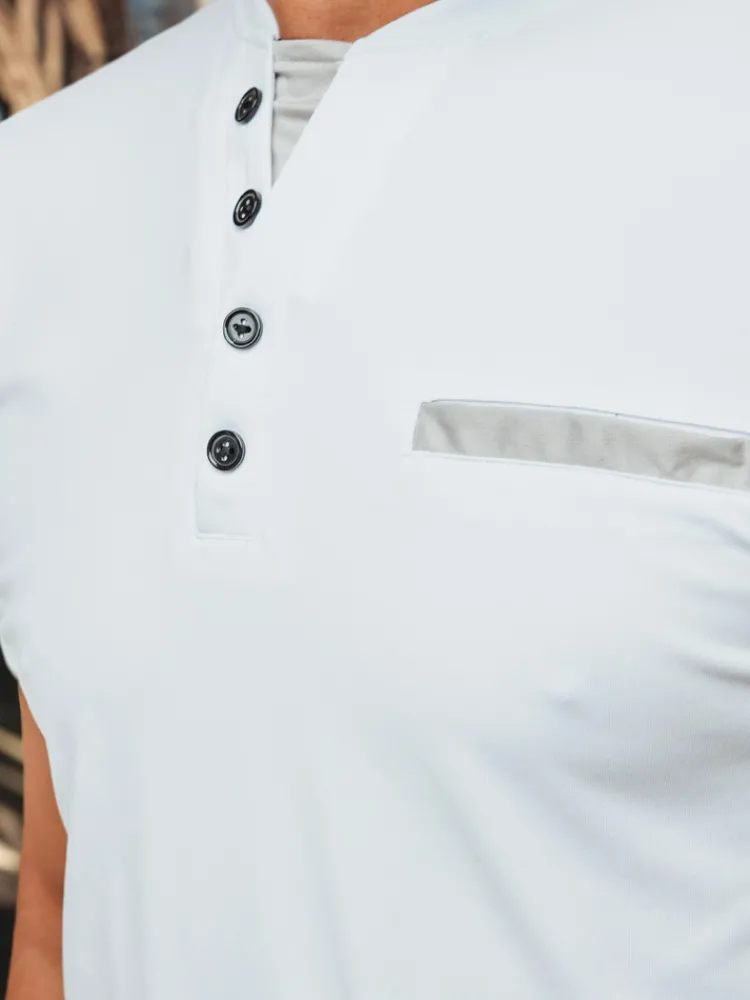 Koszulki Męskie>Dstreet Koszulka męska ala polo biała RX5631