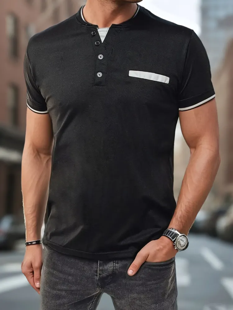 Koszulki Męskie>Dstreet Koszulka męska ala polo czarna RX5630