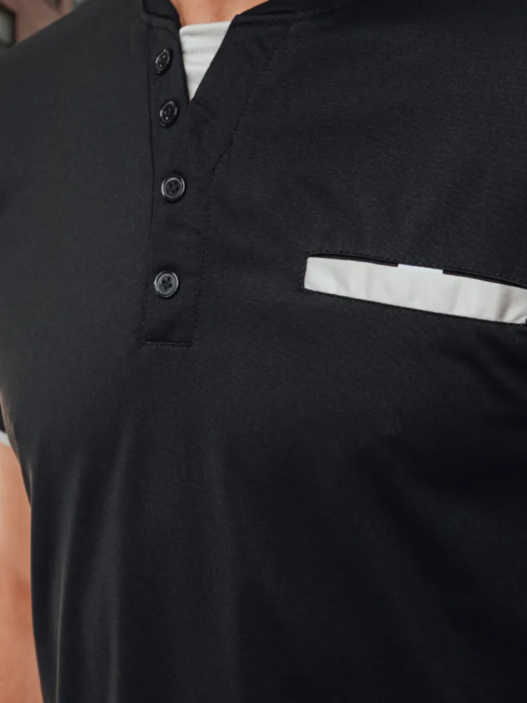 Koszulki Męskie>Dstreet Koszulka męska ala polo czarna RX5630