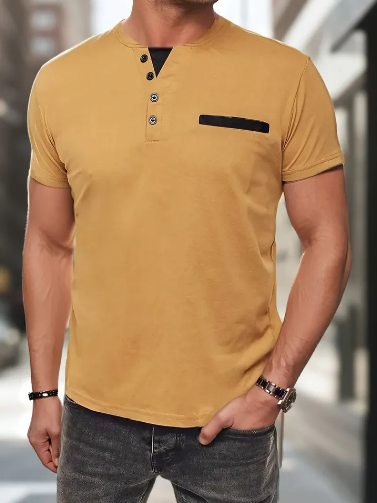 Koszulki Męskie>Dstreet Koszulka męska ala polo khaki RX5632