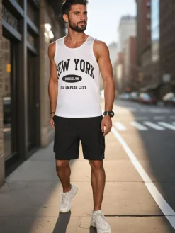 Koszulki Męskie>Dstreet Koszulka męska bez rękawów biała RX5650