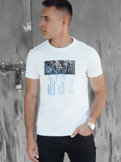 Koszulki Męskie>Dstreet Koszulka męska biała RX5544