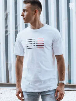 Koszulki Męskie>Dstreet Koszulka męska biała RX5568