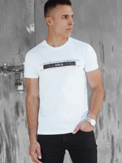 Koszulki Męskie>Dstreet Koszulka męska biała RX5556