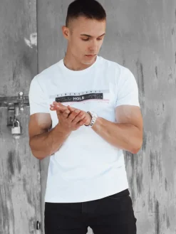 Koszulki Męskie>Dstreet Koszulka męska biała RX5556