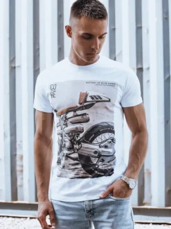 Koszulki Męskie>Dstreet Koszulka męska biała RX5538