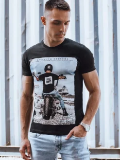 Koszulki Męskie>Dstreet Koszulka męska czarna RX5549