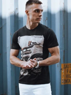 Koszulki Męskie>Dstreet Koszulka męska czarna RX5555