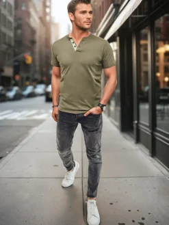 Koszulki Męskie>Dstreet Koszulka męska polo zielona RX5629