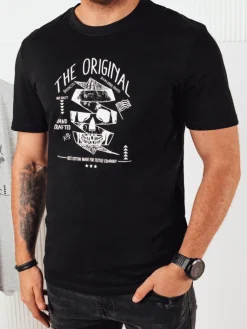 Koszulki Męskie>Dstreet Koszulka męska z nadrukiem czarna RX5381