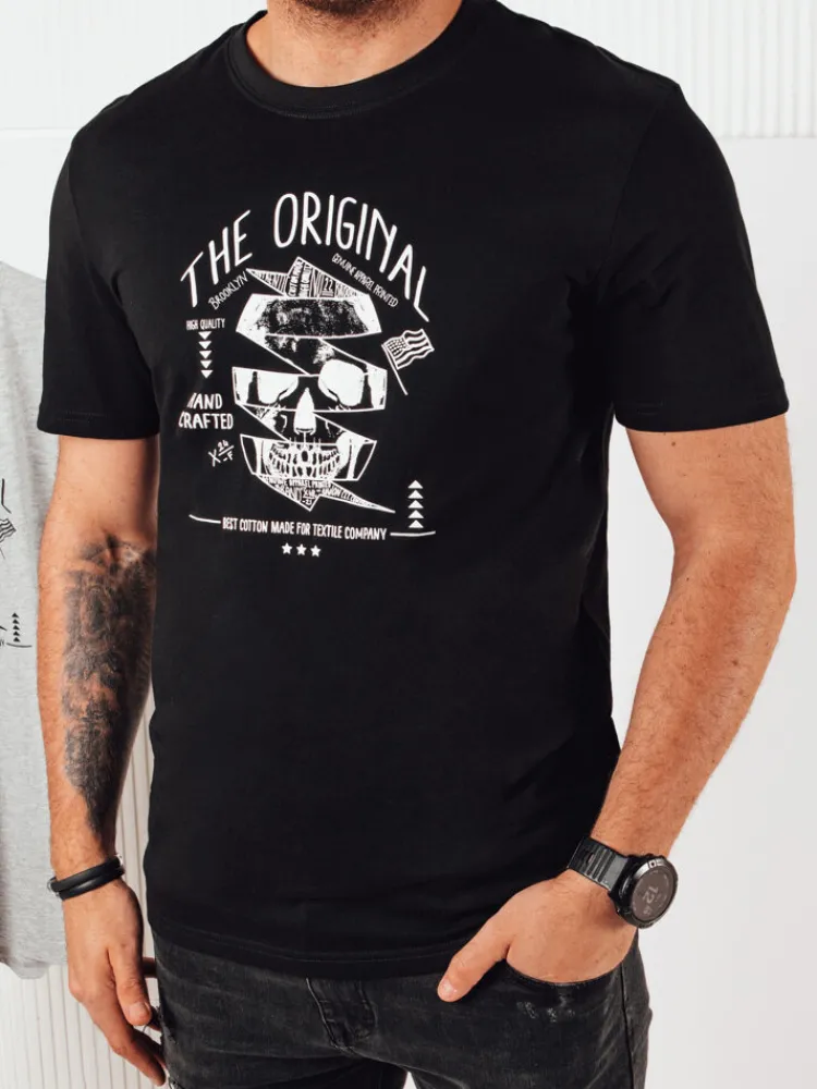 Koszulki Męskie>Dstreet Koszulka męska z nadrukiem czarna RX5381