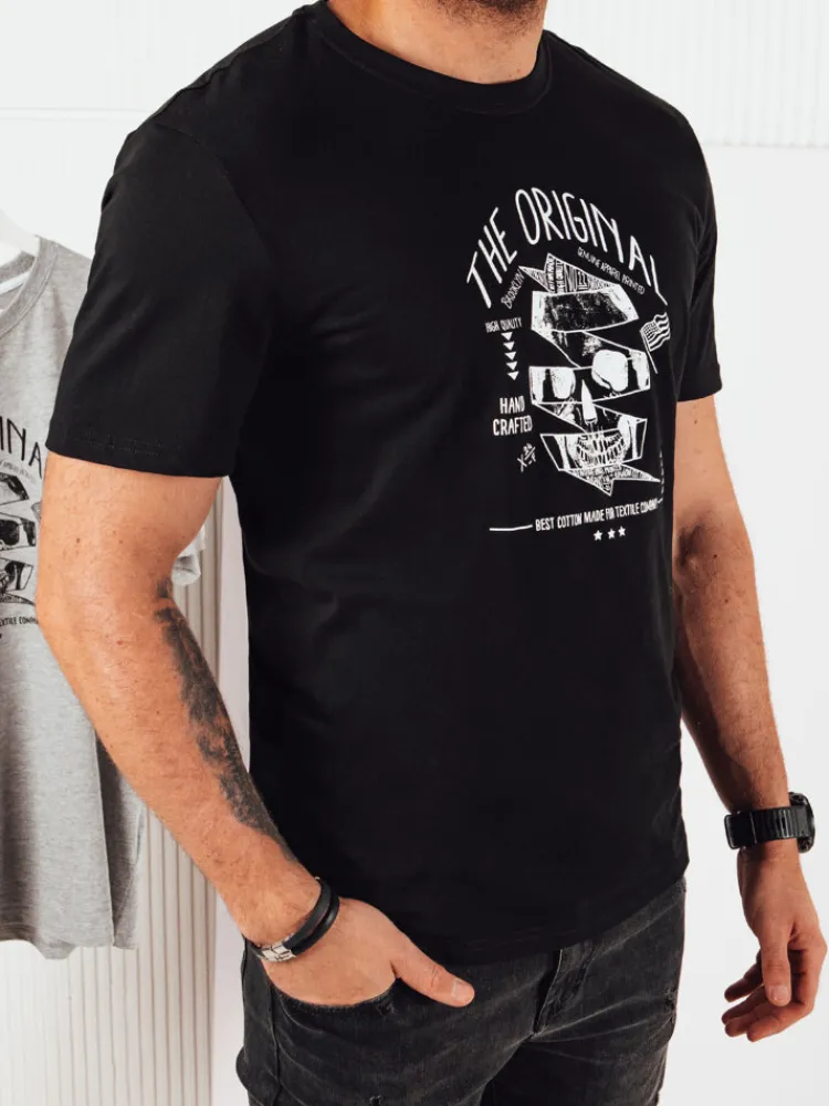 Koszulki Męskie>Dstreet Koszulka męska z nadrukiem czarna RX5381