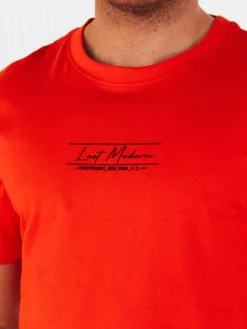 Koszulki Męskie>Dstreet Koszulka męska z nadrukiem pomarańczowa RX5473