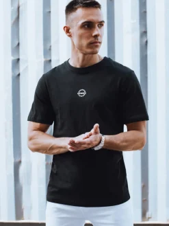 Koszulki Męskie>Dstreet Koszulka męska z nadrukiem czarna RX5458