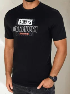 Koszulki Męskie>Dstreet Koszulka męska z nadrukiem czarna RX5407