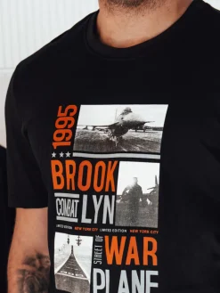 Koszulki Męskie>Dstreet Koszulka męska z nadrukiem czarna RX5453