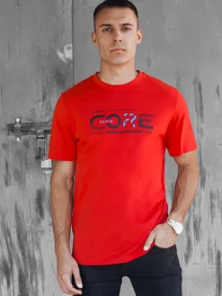 Koszulki Męskie>Dstreet Koszulka męska z nadrukiem pomarańczowa RX5420