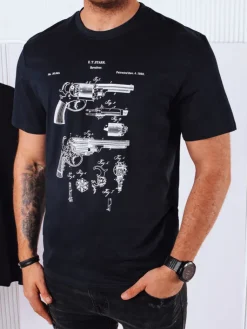 Koszulki Męskie>Dstreet Koszulka męska z nadrukiem granatowa RX5431