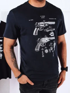 Koszulki Męskie>Dstreet Koszulka męska z nadrukiem granatowa RX5431