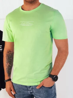 Koszulki Męskie>Dstreet Koszulka męska z nadrukiem zielona RX5472