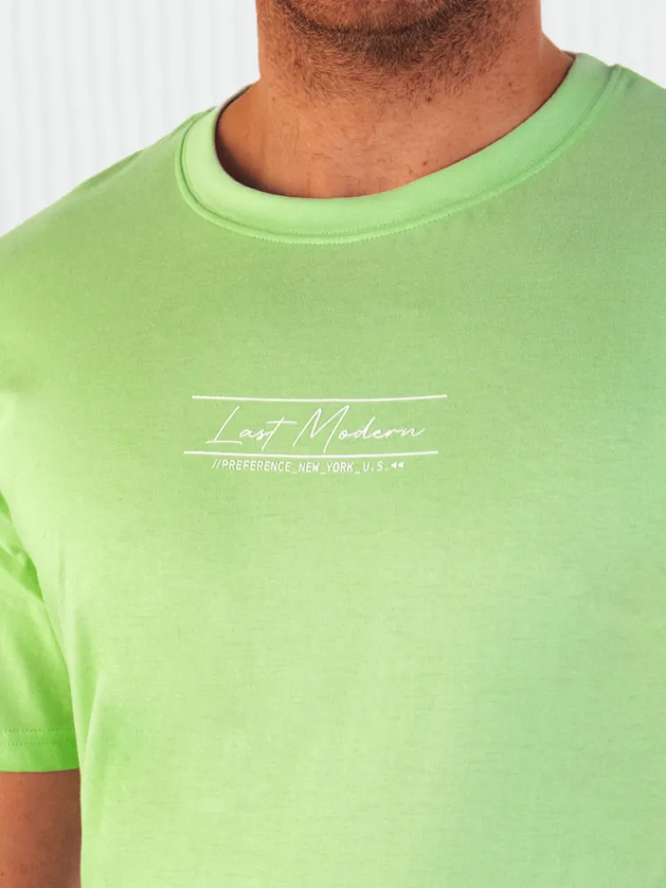 Koszulki Męskie>Dstreet Koszulka męska z nadrukiem zielona RX5472