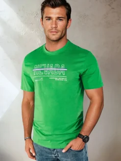 Koszulki Męskie>Dstreet Koszulka męska z nadrukiem zielona RX5438