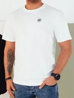 Koszulki Męskie>Dstreet Koszulka męska z nadrukiem biała RX5442