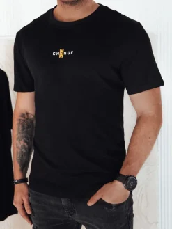 Koszulki Męskie>Dstreet Koszulka męska z nadrukiem czarna RX5461