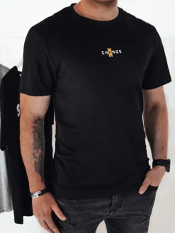 Koszulki Męskie>Dstreet Koszulka męska z nadrukiem czarna RX5461