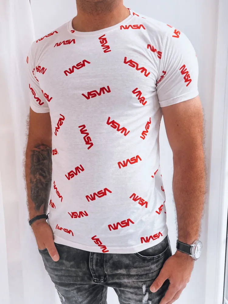 Koszulki Męskie>Dstreet Koszulka męska z nadrukiem biała RX5269