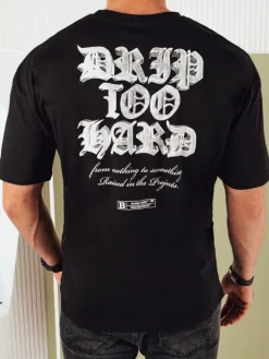 Koszulki Męskie>Dstreet Koszulka męska z nadrukiem czarna RX5435