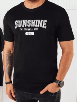 Koszulki Męskie>Dstreet Koszulka męska z nadrukiem czarna RX5376