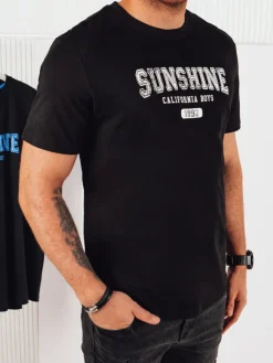 Koszulki Męskie>Dstreet Koszulka męska z nadrukiem czarna RX5376