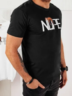 Koszulki Męskie>Dstreet Koszulka męska z nadrukiem czarna RX5359