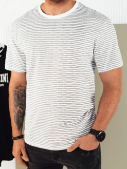 Koszulki Męskie>Dstreet Koszulka męska z nadrukiem biała RX5399