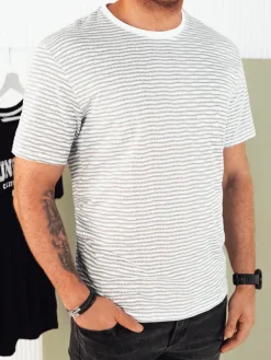 Koszulki Męskie>Dstreet Koszulka męska z nadrukiem biała RX5399