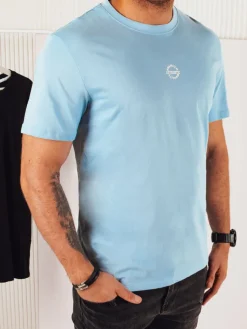 Koszulki Męskie>Dstreet Koszulka męska z nadrukiem błękitna RX5459