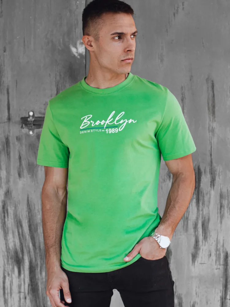 Koszulki Męskie>Dstreet Koszulka męska z nadrukiem zielona RX5405