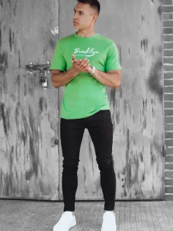 Koszulki Męskie>Dstreet Koszulka męska z nadrukiem zielona RX5405