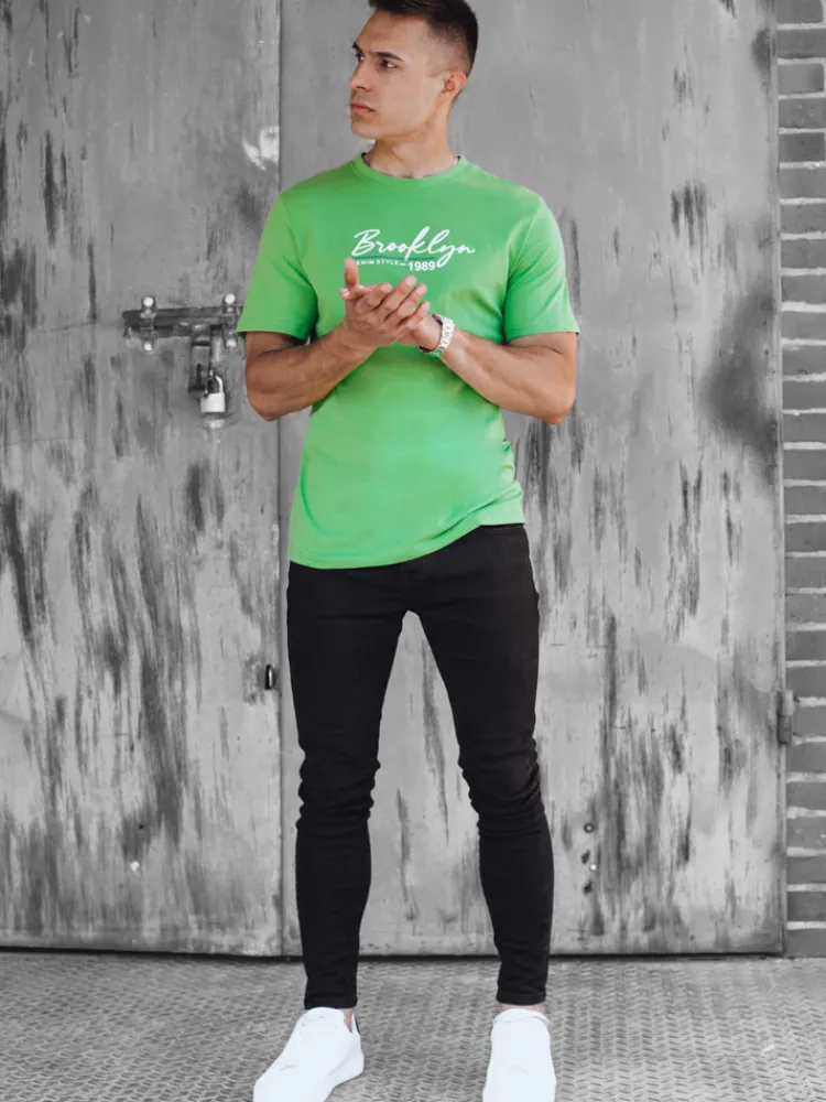 Koszulki Męskie>Dstreet Koszulka męska z nadrukiem zielona RX5405