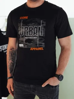 Koszulki Męskie>Dstreet Koszulka męska z nadrukiem czarna RX5454