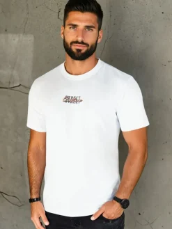 Koszulki Męskie>Dstreet Koszulka męska z nadrukiem biała RX5421