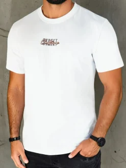 Koszulki Męskie>Dstreet Koszulka męska z nadrukiem biała RX5421