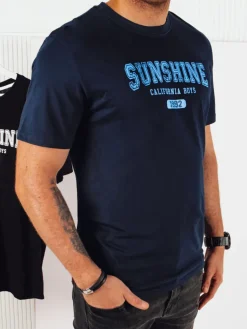 Koszulki Męskie>Dstreet Koszulka męska z nadrukiem granatowa RX5375