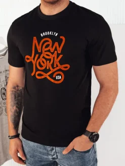 Koszulki Męskie>Dstreet Koszulka męska z nadrukiem czarna RX5368