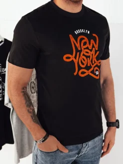 Koszulki Męskie>Dstreet Koszulka męska z nadrukiem czarna RX5368