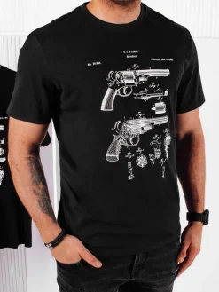 Koszulki Męskie>Dstreet Koszulka męska z nadrukiem czarna RX5430