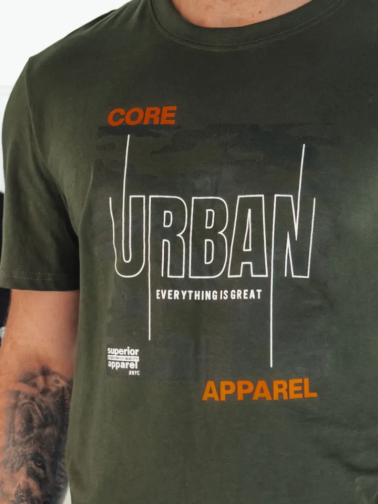 Koszulki Męskie>Dstreet Koszulka męska z nadrukiem zielona RX5456