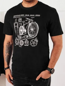 Koszulki Męskie>Dstreet Koszulka męska z nadrukiem czarna RX5394