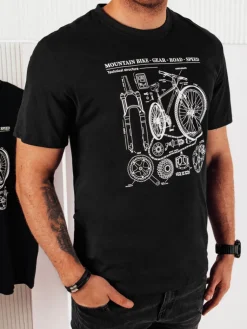 Koszulki Męskie>Dstreet Koszulka męska z nadrukiem czarna RX5394